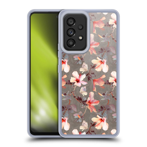 Micklyn Le Feuvre Florals Coral Hibiscus Soft Gel Case for Samsung Galaxy A53 5G (2022)