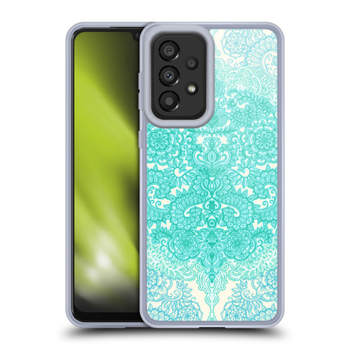 Micklyn Le Feuvre Floral Patterns Mint Green And Aqua Soft Gel Case for Samsung Galaxy A33 5G (2022)