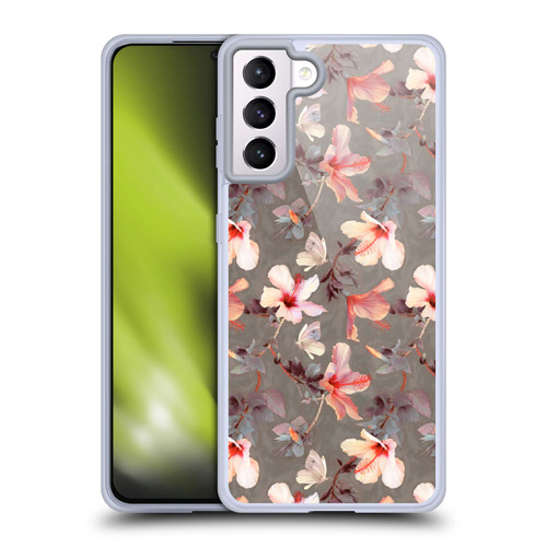 Micklyn Le Feuvre Florals Coral Hibiscus Soft Gel Case for Samsung Galaxy S21+ 5G & MagSafe