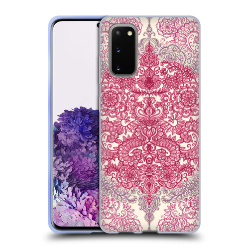 Micklyn Le Feuvre Floral Patterns Berry Pink Cream And Mauve Soft Gel Case for Samsung Galaxy S20 / S20 5G