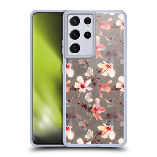 Micklyn Le Feuvre Florals Coral Hibiscus Soft Gel Case for Samsung Galaxy S21 Ultra 5G & MagSafe