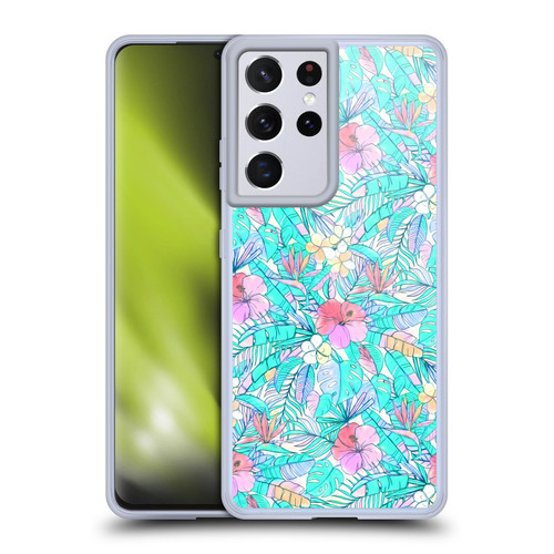 Micklyn Le Feuvre Florals Pretty Pastel Hawaiian Soft Gel Case for Samsung Galaxy S21 Ultra 5G & MagSafe