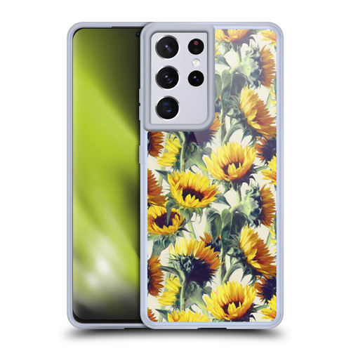 Micklyn Le Feuvre Florals Sunflowers Forever Soft Gel Case for Samsung Galaxy S21 Ultra 5G & MagSafe
