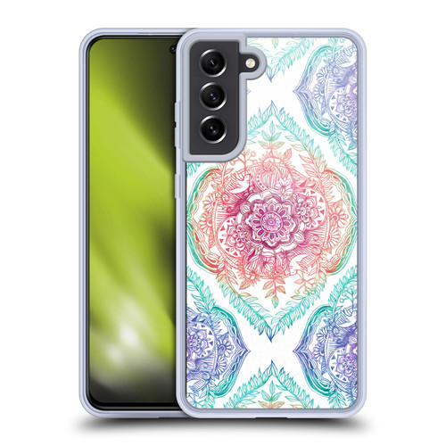 Micklyn Le Feuvre Floral Patterns Indian Ink Rainbow Version Soft Gel Case for Samsung Galaxy S21 FE 5G & MagSafe