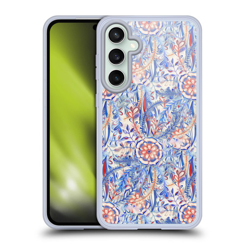 Micklyn Le Feuvre Florals Burst in Blue and Red Soft Gel Case for Samsung Galaxy S23 FE 5G & MagSafe