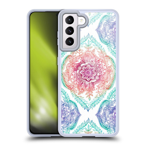 Micklyn Le Feuvre Floral Patterns Indian Ink Rainbow Version Soft Gel Case for Samsung Galaxy S21 5G & MagSafe