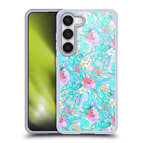 Micklyn Le Feuvre Florals Pretty Pastel Hawaiian Soft Gel Case for Samsung Galaxy S23 5G & MagSafe
