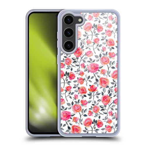 Micklyn Le Feuvre Florals Roses on White Soft Gel Case for Samsung Galaxy S23+ 5G & MagSafe