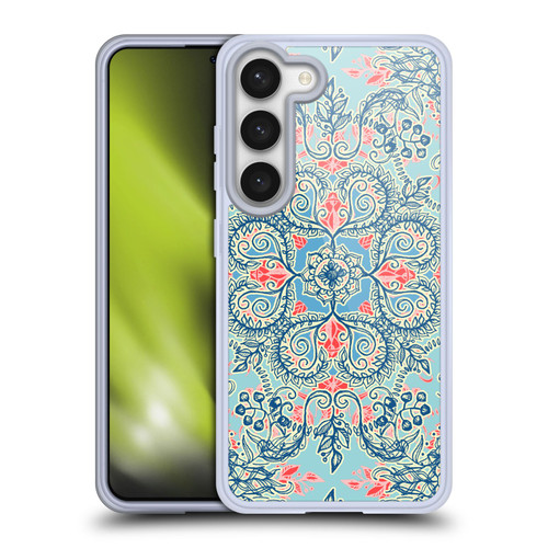 Micklyn Le Feuvre Floral Patterns Red And Blue Soft Gel Case for Samsung Galaxy S23 5G & MagSafe