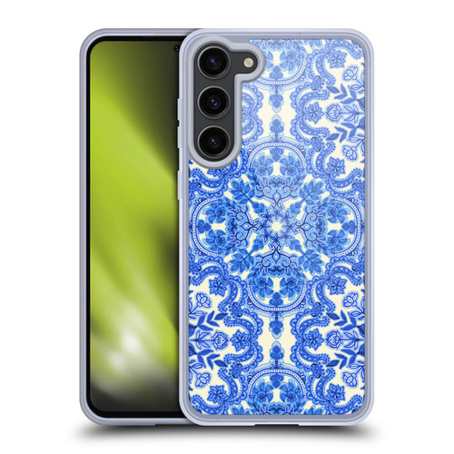 Micklyn Le Feuvre Floral Patterns Cobalt Blue And White Soft Gel Case for Samsung Galaxy S23+ 5G & MagSafe