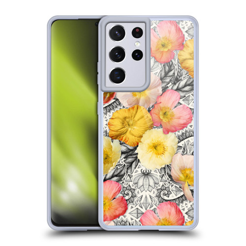 Micklyn Le Feuvre Florals 2 Collage of Flowers and Pattern Soft Gel Case for Samsung Galaxy S21 Ultra 5G & MagSafe
