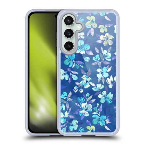 Micklyn Le Feuvre Florals 2 Grown Up Betty Blue Watercolour Floral Soft Gel Case for Samsung Galaxy S23 FE 5G & MagSafe
