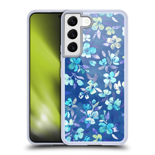 Micklyn Le Feuvre Florals 2 Grown Up Betty Blue Watercolour Floral Soft Gel Case for Samsung Galaxy S22 5G & MagSafe