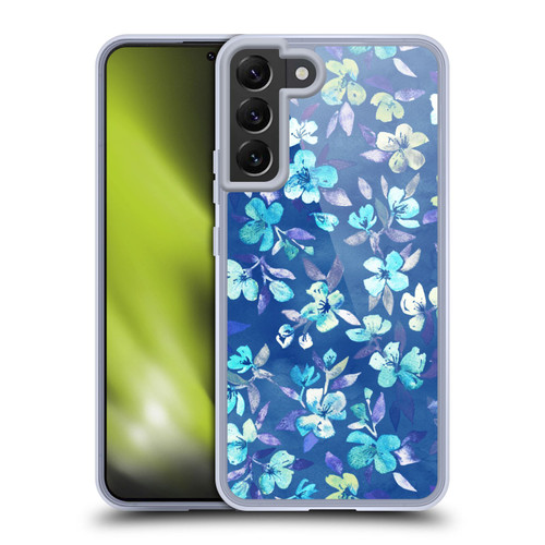 Micklyn Le Feuvre Florals 2 Grown Up Betty Blue Watercolour Floral Soft Gel Case for Samsung Galaxy S22+ 5G & MagSafe