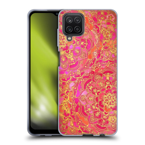 Micklyn Le Feuvre Mandala Hot Pink Gold and Orange Soft Gel Case for Samsung Galaxy A12 (2020)