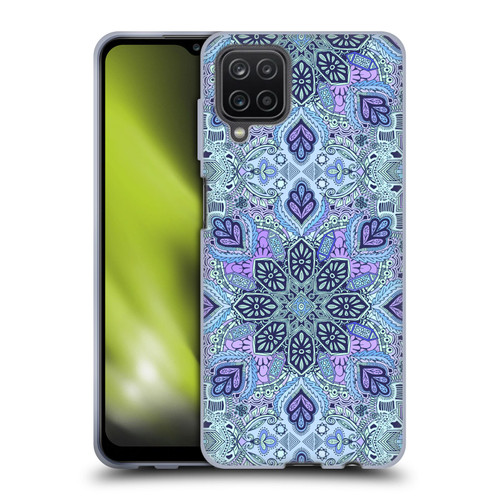 Micklyn Le Feuvre Mandala Navy Blue Mint and Purple Soft Gel Case for Samsung Galaxy A12 (2020)