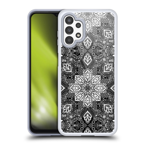 Micklyn Le Feuvre Mandala Lace in White on Black Soft Gel Case for Samsung Galaxy A13 (2022)