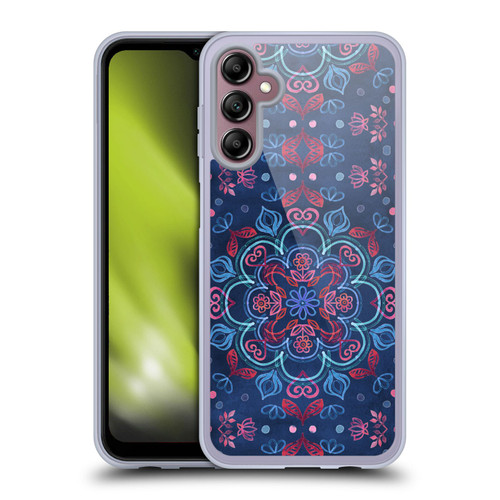 Micklyn Le Feuvre Mandala Cherry Red and Navy Blue Soft Gel Case for Samsung Galaxy A14 5G