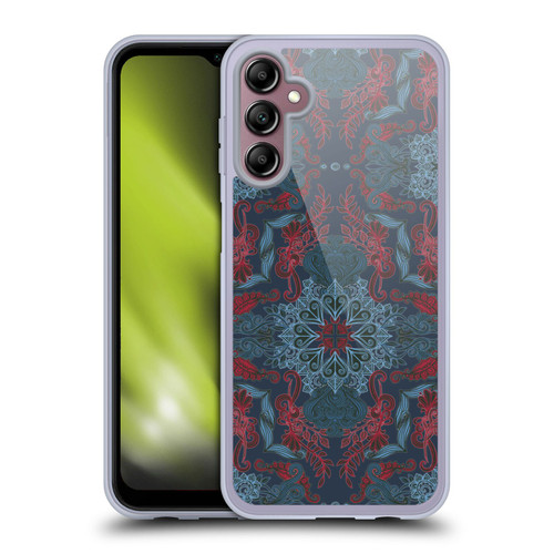 Micklyn Le Feuvre Mandala Fancy Navy Blue and Red Soft Gel Case for Samsung Galaxy A14 5G