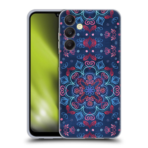 Micklyn Le Feuvre Mandala Cherry Red and Navy Blue Soft Gel Case for Samsung Galaxy A25 5G