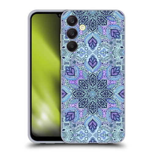 Micklyn Le Feuvre Mandala Navy Blue Mint and Purple Soft Gel Case for Samsung Galaxy A25 5G