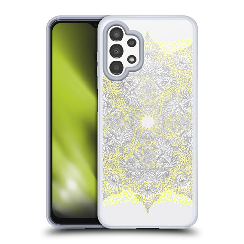 Micklyn Le Feuvre Mandala 3 Sunny Doodle In Yellow And Grey Soft Gel Case for Samsung Galaxy A13 (2022)