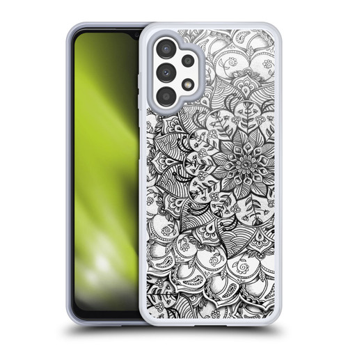 Micklyn Le Feuvre Mandala 3 Shades Of Grey Soft Gel Case for Samsung Galaxy A13 (2022)
