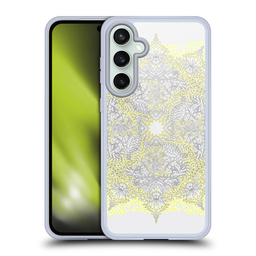 Micklyn Le Feuvre Mandala 3 Sunny Doodle In Yellow And Grey Soft Gel Case for Samsung Galaxy S23 FE 5G & MagSafe