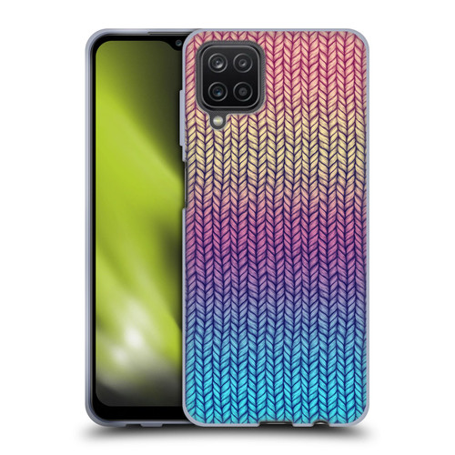 Micklyn Le Feuvre Patterns Rainbow Chunky Knit Soft Gel Case for Samsung Galaxy A12 (2020)