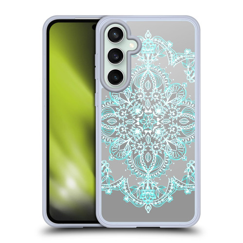 Micklyn Le Feuvre Mandala 3 Teal And Aqua Lace Soft Gel Case for Samsung Galaxy S23 FE 5G & MagSafe
