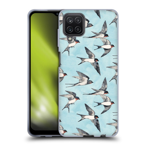 Micklyn Le Feuvre Patterns Swallow Flight Soft Gel Case for Samsung Galaxy A12 (2020)