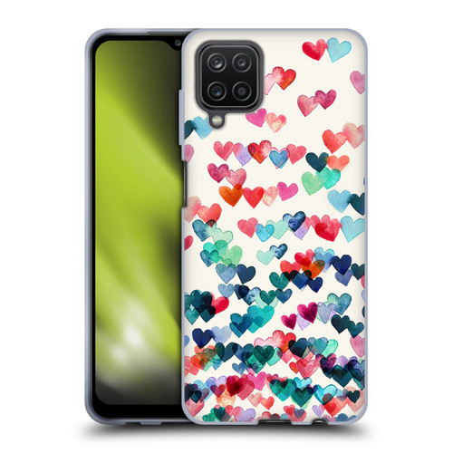 Micklyn Le Feuvre Patterns Watercolour Heart Connections Soft Gel Case for Samsung Galaxy A12 (2020)