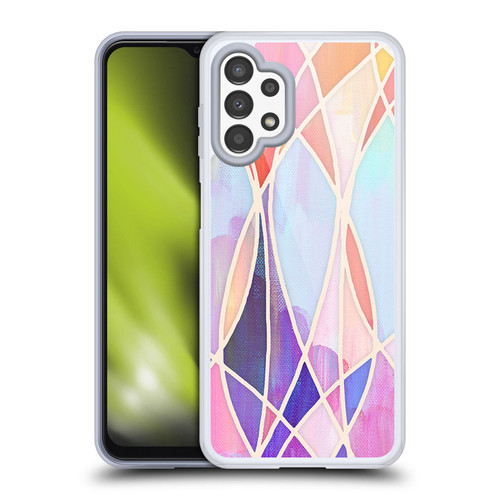 Micklyn Le Feuvre Patterns Purple and Peach Love Pastel Soft Gel Case for Samsung Galaxy A13 (2022)