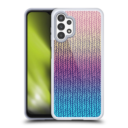 Micklyn Le Feuvre Patterns Rainbow Chunky Knit Soft Gel Case for Samsung Galaxy A13 (2022)