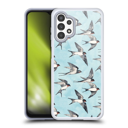 Micklyn Le Feuvre Patterns Swallow Flight Soft Gel Case for Samsung Galaxy A13 (2022)