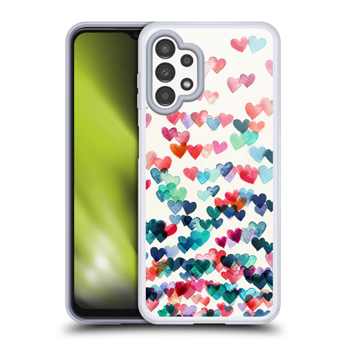 Micklyn Le Feuvre Patterns Watercolour Heart Connections Soft Gel Case for Samsung Galaxy A13 (2022)