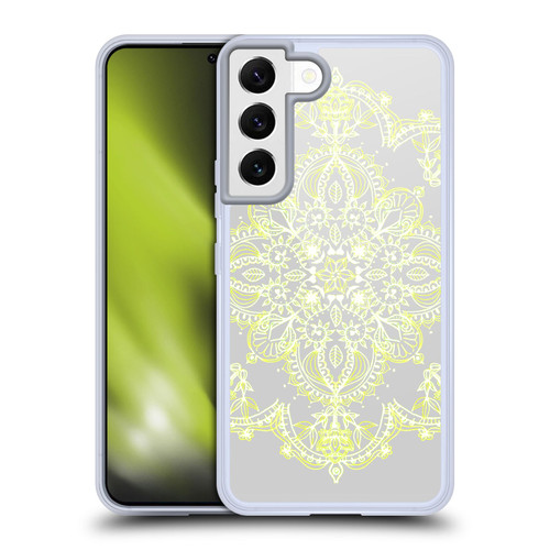 Micklyn Le Feuvre Mandala 3 Pale Lemon Yellow Lace Soft Gel Case for Samsung Galaxy S22 5G & MagSafe