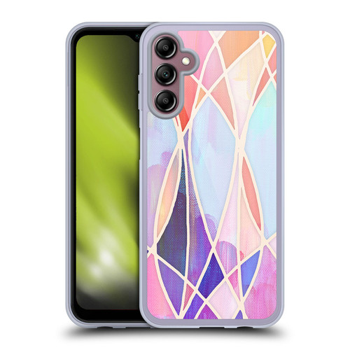 Micklyn Le Feuvre Patterns Purple and Peach Love Pastel Soft Gel Case for Samsung Galaxy A14 5G