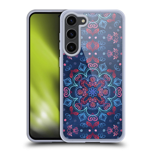 Micklyn Le Feuvre Mandala Cherry Red and Navy Blue Soft Gel Case for Samsung Galaxy S23+ 5G & MagSafe