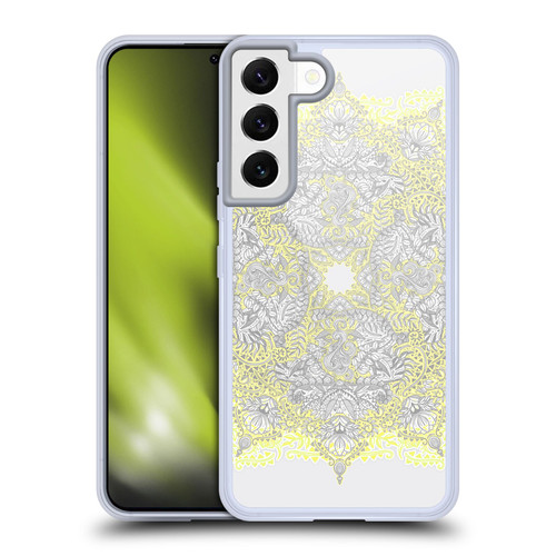 Micklyn Le Feuvre Mandala 3 Sunny Doodle In Yellow And Grey Soft Gel Case for Samsung Galaxy S22 5G & MagSafe