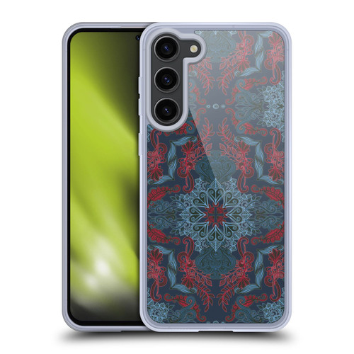 Micklyn Le Feuvre Mandala Fancy Navy Blue and Red Soft Gel Case for Samsung Galaxy S23+ 5G & MagSafe