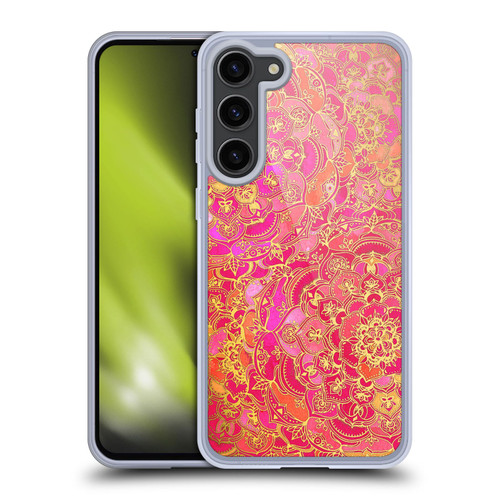 Micklyn Le Feuvre Mandala Hot Pink Gold and Orange Soft Gel Case for Samsung Galaxy S23+ 5G & MagSafe