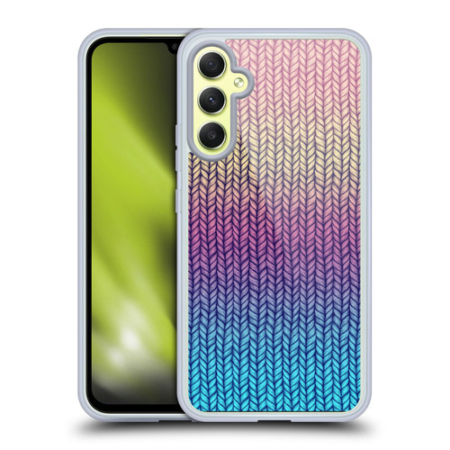 Micklyn Le Feuvre Patterns Rainbow Chunky Knit Soft Gel Case for Samsung Galaxy A34 5G