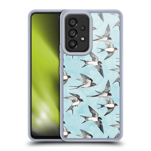 Micklyn Le Feuvre Patterns Swallow Flight Soft Gel Case for Samsung Galaxy A53 5G (2022)