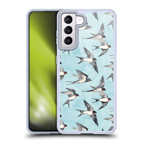 Micklyn Le Feuvre Patterns Swallow Flight Soft Gel Case for Samsung Galaxy S21 5G & MagSafe