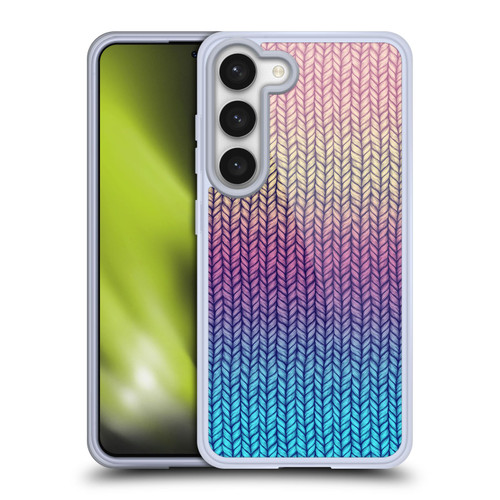 Micklyn Le Feuvre Patterns Rainbow Chunky Knit Soft Gel Case for Samsung Galaxy S23 5G & MagSafe