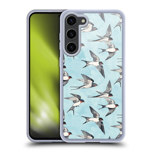 Micklyn Le Feuvre Patterns Swallow Flight Soft Gel Case for Samsung Galaxy S23+ 5G & MagSafe