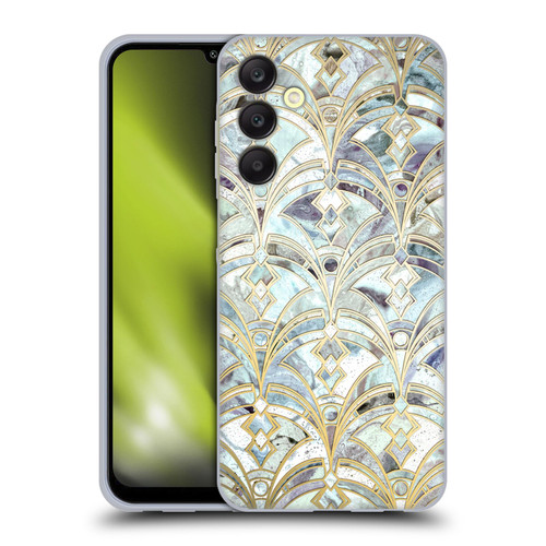 Micklyn Le Feuvre Marble Patterns Pale Bright Mint And Sage Art Deco Marbling Soft Gel Case for Samsung Galaxy A25 5G