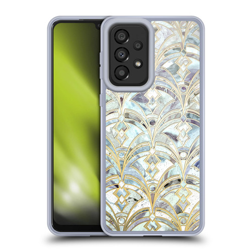 Micklyn Le Feuvre Marble Patterns Pale Bright Mint And Sage Art Deco Marbling Soft Gel Case for Samsung Galaxy A33 5G (2022)