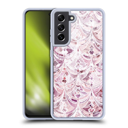 Micklyn Le Feuvre Marble Patterns Berry Frosting Art Deco Pattern Soft Gel Case for Samsung Galaxy S21 FE 5G & MagSafe